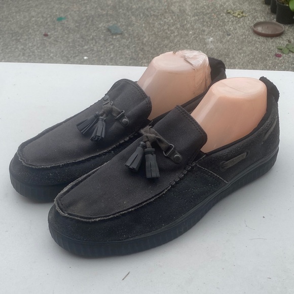 SOREL Sentry Men’s Black Fabric and Suede Tassel boat shoes size 10.5 - Picture 1 of 16